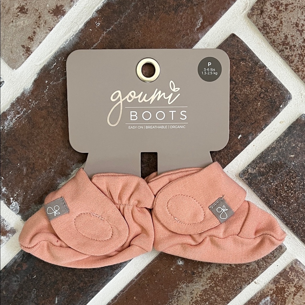 goumi Boots Baby Peach Booties - Pink Organic Cotton